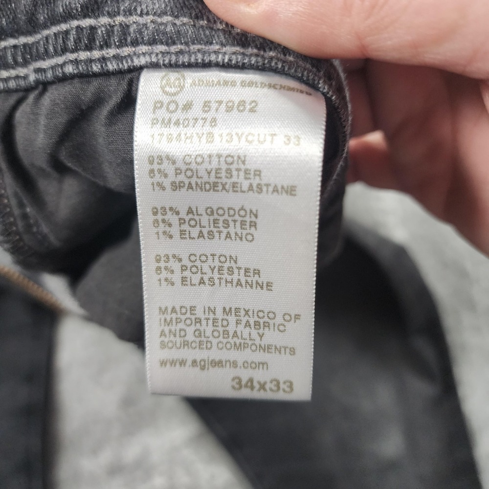 AG Adriano Goldschmied Jeans Mens 34x33 Gray Everett Slim Straight Stretch Faded - Picture 9 of 13